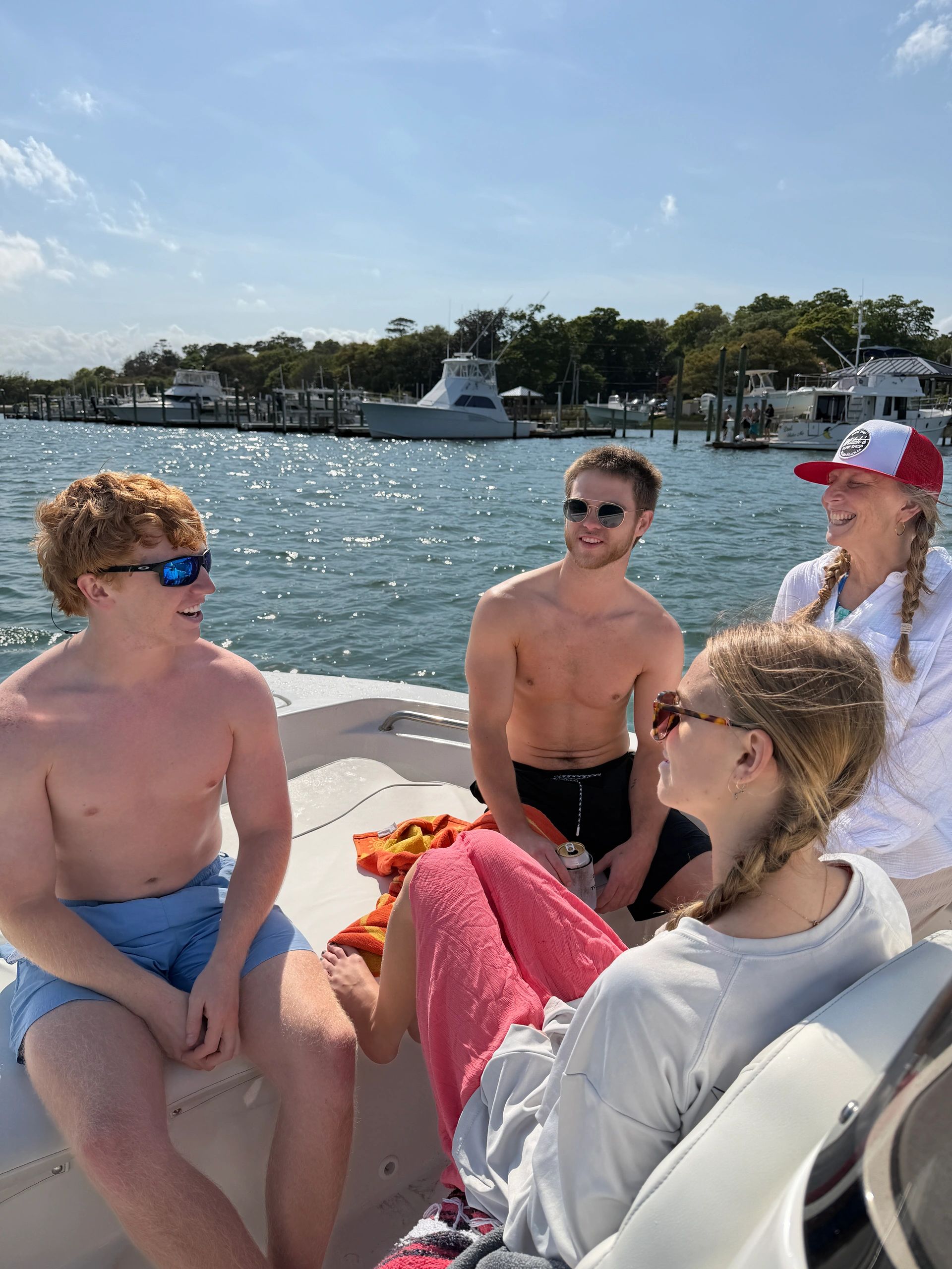 Group of friends on boat